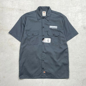 DEADSTOCK NOS Dickies ディッキーズ 半袖 ワークシャツ 企業ロゴ刺繍 メンズM【SS2407-30】