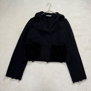 robe de chambre COMME des GARCONS ジャケット ローブドシャンブル コムデギャルソン ベルベット縮絨 異素材 パイル ad2002 切りっぱなし 