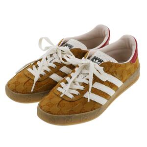 GUCCI×adidas グッチ アディダス 靴 靴/メンズ 646652 Yellow Leather/Canvas ガゼル GGキャンバス スニーカー ガゼル 25.5