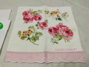 新品未使用 ローラ アシュレイ タオルハンカチ 1枚 綿100% Laura Ashley ハンドタオル ハンカチ 