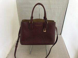 【MICHAEL KORS】マイケルコース　2WAYバッグ　ボルドー　レザー　SY02-FET