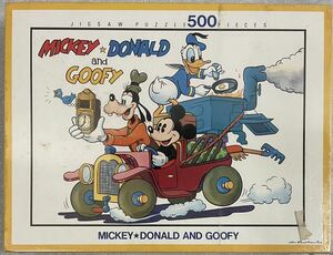 玩具 ジグソーパズル ディズニー テンヨー ミッキー ドナルド & グーフィー 500P 新古品 未開封 MICKEY DONALD AND GOOFY 廃盤 激レア 旧版