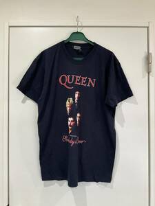 1ケ月使用 MADE IN USA QUEEN 　Ｔシャツ ネイビー　サイズL 身ごろ10８cm 着丈77cm/ノンクレームノンリターンでお願いします