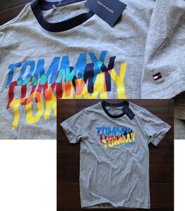 【既決USA】トミーヒルフィガー ★ TOMMY HILFIGER@完売胸元&袖刺繍【TOMMY HILFIGER】ロゴ入半袖Tシャツ【TH Logo Graphic Tee】Grey@S