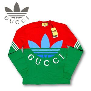 新品　XSサイズ　GUCCI adidas ロンＴ