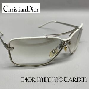 Y■③ Christian Dior クリスチャンディオール DIOR MINI MOTARDIN サングラス 6B5 125 ホワイト 白 フルリム 金属フレーム 布ケース