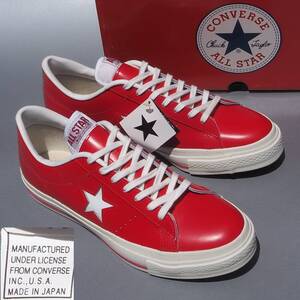 デッド!! 90s 初期タグ US 8 1/2/ 27ｃｍ 日本製 converse ワンスター RED 赤 レザー MADE IN JAPAN