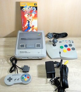 【中古】Nintendo 任天堂 スーパーファミコン 本体 ASCll ファイタースティック コントローラー ファイナルファイト2 ソフト