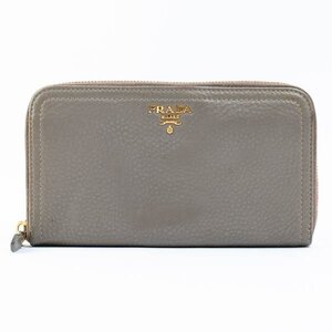 PRADA プラダ ラウンドファスナー 長財布 1M0506 レザー ベージュ #36639