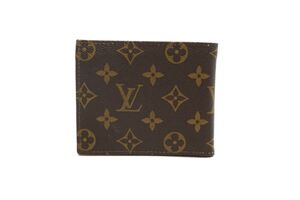 ルイ ヴィトン モノグラム 二つ折り 財布 小銭入れ LV Unisex メンズ可 PVCレザー 茶 ブラウン Louis Vuitton 9906k