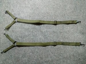 ナム戦　米軍　実物　M1941ストレートサスペンダー（OD・綿製）海兵隊　未使用　払い下げ　放出品　DSA-67 1967年当時物