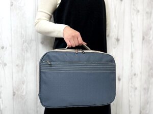 極美品 LOEWE ロエベ アナグラム ハンドバッグ リュックサック 書類鞄 バッグ PVC×レザー 青×グレー A4可 2WAY 79440Y