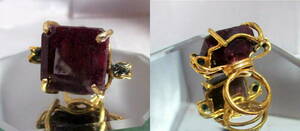 *AntiqueStyle100CtNaturalRuby&DiamondRing*