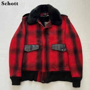 【希少】Schott ショット 7121 バッファローチェック ブルゾン 40