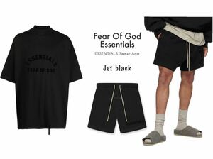 1円〜 ESSENTIALS FEAR OF GOD エッセンシャルズ FOGセットアップ S 上下セット 半袖 ハーフパンツ ショートパンツ Tシャツ スウェット