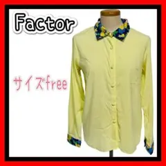 Factor ファクターイコール　レディース　長袖　シャツ　花柄　freeサイズ