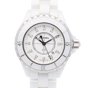 シャネル J12 腕時計 時計 ホワイトセラミック H1628 クオーツ レディース 1年保証 CHANEL 中古