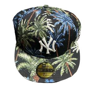 NEW ERA NEWYORK YANKEES アロハ柄キャップ ブラック 7-5/8サイズ ニューエラ ヤンキース 59FIFTY 帽子 野球帽