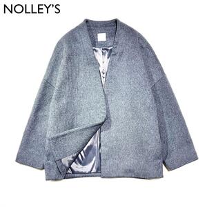 L50　NOLLEY’S ビーバーノーカラーコクーンブルゾン　定2.8万　コート