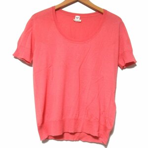 クリーニング済 美品 HERMES エルメス カシミヤ100% 半袖 サマーニット セーター 38サイズ ピンク