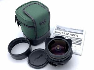 0u1k44A028 【動作品】シグマ 15mm F2.8 D EX FISHEYE 180°単焦点魚眼レンズ ニコンマウント /anthis AG-NS2/ ケース付き SIGMA Nikon