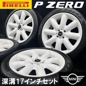 深溝承認タイヤ★205/45R17 ピレリ P ZERO&MINI純正ホイール 4本 №BS240403-S1 R50 R52 R53 R55 R56 R57等/4H 100 検ミニ17インチホワイト