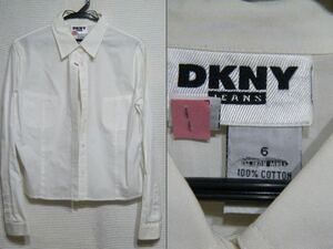 DKNY オフホワイトコットンシャツ　サイズ6