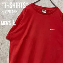 レア○メキシコ製90s《NIKE ナイキ》刺繍スウッシュロゴTシャツ/レッド/L