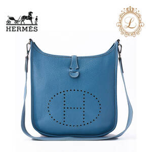 HERMES エルメス エブリンPM 2ドゥ ショルダーバッグ トリヨンクレマンス ブルージーン Blue jean（シルバー金具）ショルダーバッグ ミニシ