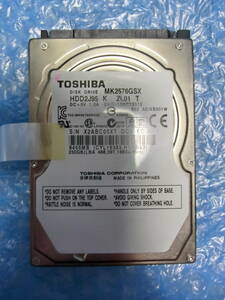 【中古】 TOSHIBA MK2576GSX 250GB/8MB 7562時間使用 管理番号:C141