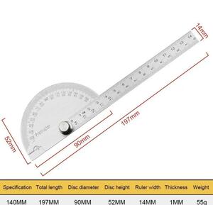 分度器角度定規 14cm工角度定規14cm 1pc