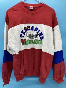 【A5294N084】U.S COLLEGE トレーナー　LL XL アシックス　カレッジスウェット　赤　アメカジ　90’s パーカー　オーバーサイズ