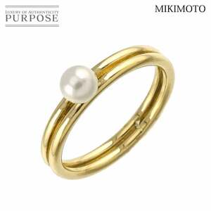 ミキモト MIKIMOTO 9.5号 リング アコヤ真珠 4.0mm K18 YG イエローゴールド 750 パール 指輪 Akoya Pearl Ring 90245739