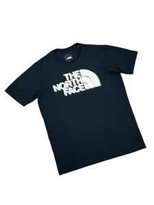 THE NORTH FACE 半袖Tシャツ ポリエステル100% ブラック Sサイズ 古着 ラバープリント Tee BLACK T-SHIRT ノースフェイス