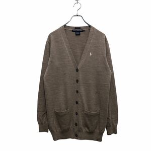 RALPH LAUREN SPORT ウール ニット セーター カーディガン M レディース ベージュ ボーイフレンドフィット 古着卸 アメリカ仕入 a603-5069