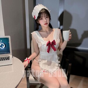 H964　コスプレウェア　エプロン　ミニスカート　ウエイトレス　メイド服　コスチューム　セクシーランジェリー　ナイトウェア