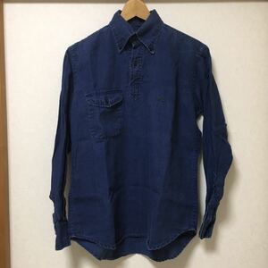 送料込 日本製 EVISU YAMANE プルオーバー ダンガリーシャツ 36 USED エヴィス ヤマネ デニムシャツ アメカジ 古着 made in JAPAN