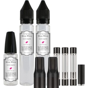 ■送料無料■ 電子タバコ用 808Fカートリッジ3本セット & 85ml ベースリキッド 60:40 VAPE MistyWhite.