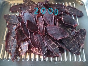 新鮮、日本鹿、鹿肉ジャーキー、200g(100gが2個)送料無料