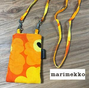 美品◇marimekko◇マリメッコ◇ミニショルダーポーチ◇ウニッコ◇オレンジ