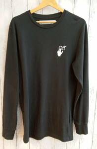 OFF-WHITE PASCAL ARROW SLIM CREWNECK 長袖Tシャツ　Mサイズ　ブラック　ストリート