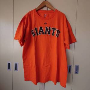 Majestic　マジェスティック　USA古着 GIANTS 半袖Ｔシャツ M オレンジ コットン　　957-6H1501 