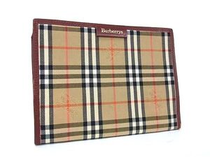 ■美品■ Burberrys バーバリーズ ノバチェック ナイロンキャンバス×レザー 手帳カバー スケジュール帳 ブラウン系 DF9887