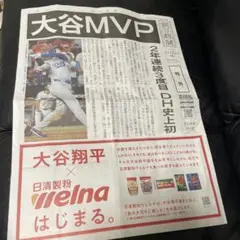 大谷翔平 MVP 記念新聞