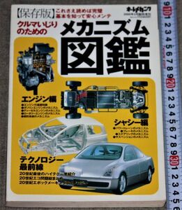 y2352☆メカニズム図鑑　オートメカニック　車いじりのための　自動車　乗り物　エンジン　シャシー　テクノロジー