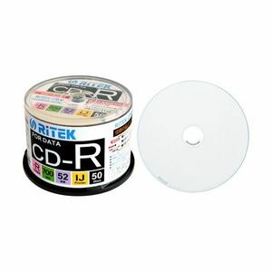 【新品】（まとめ）RITEK データ用CD-R 700MB1-52倍速 ホワイトワイドプリンタブル スピンドルケース CD-R700EXWP.50RT