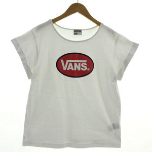 バンズ VANS Ｔシャツ 半袖 ロゴプリント コットン ホワイト 白 レッド 赤 ネイビー 紺 F レディース