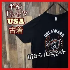 メンズ 2XL アニマル アーチロゴ ゆるだぼ ブラック 古着 半袖 Tシャツ