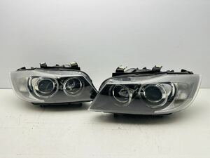 割れ無 BMW E90 E91 3シリーズ 純正 HID キセノン ヘッドライト ヘッドランプ 左右セット 631169427409/631169427399 (Y166)