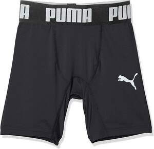 【KCM】Z-puma-504-140★展示品★【PUMA/プーマ】ジュニア　ショートタイツ インナースパッツ　サッカー　656334-03　ブラック　140